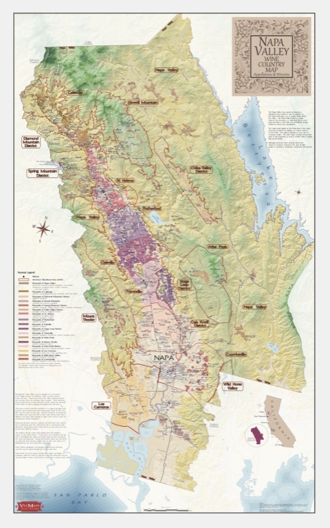 Napa Valley Wine Country Map