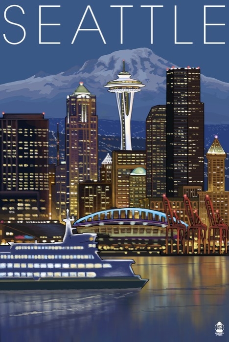 Seattle Night Skyline