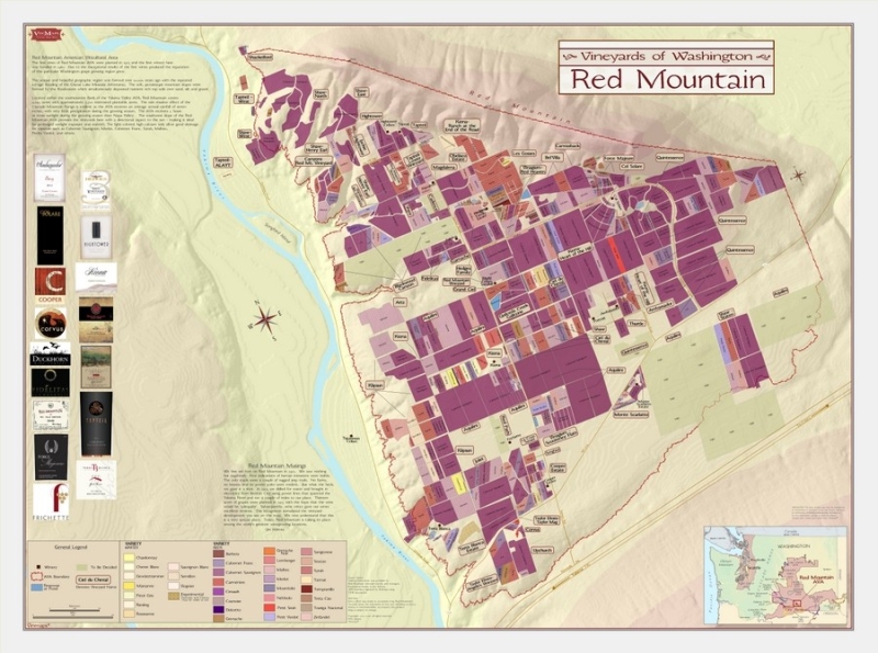 Vineyards of Washington Map - Red Mountain